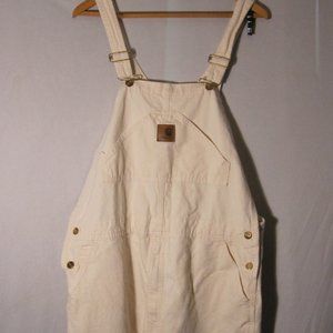 Carhartt White Cotton Men's Bib Overalls 42x32